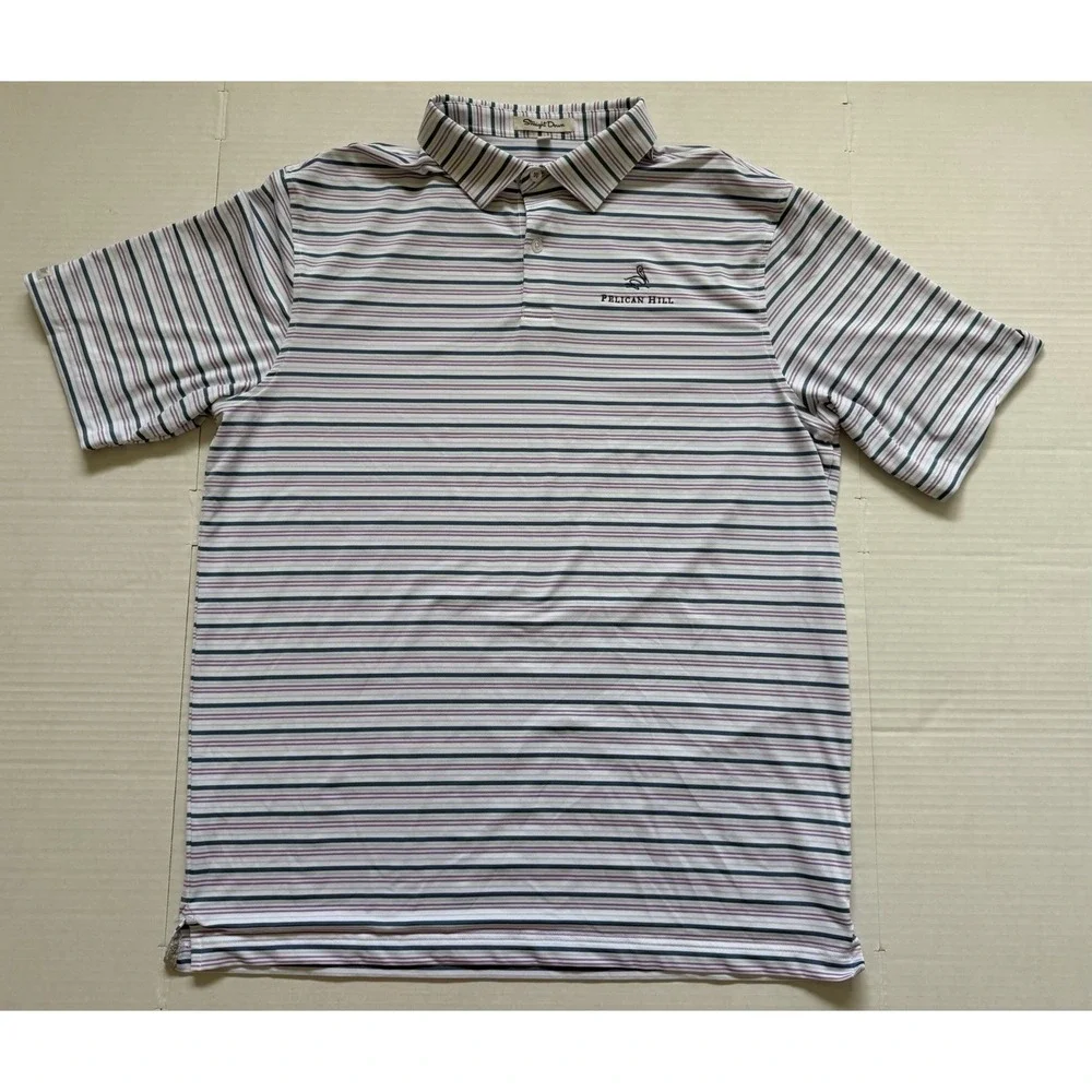 Straight Down Men's Golf Polo Striped Xl - Picture 1 of 7